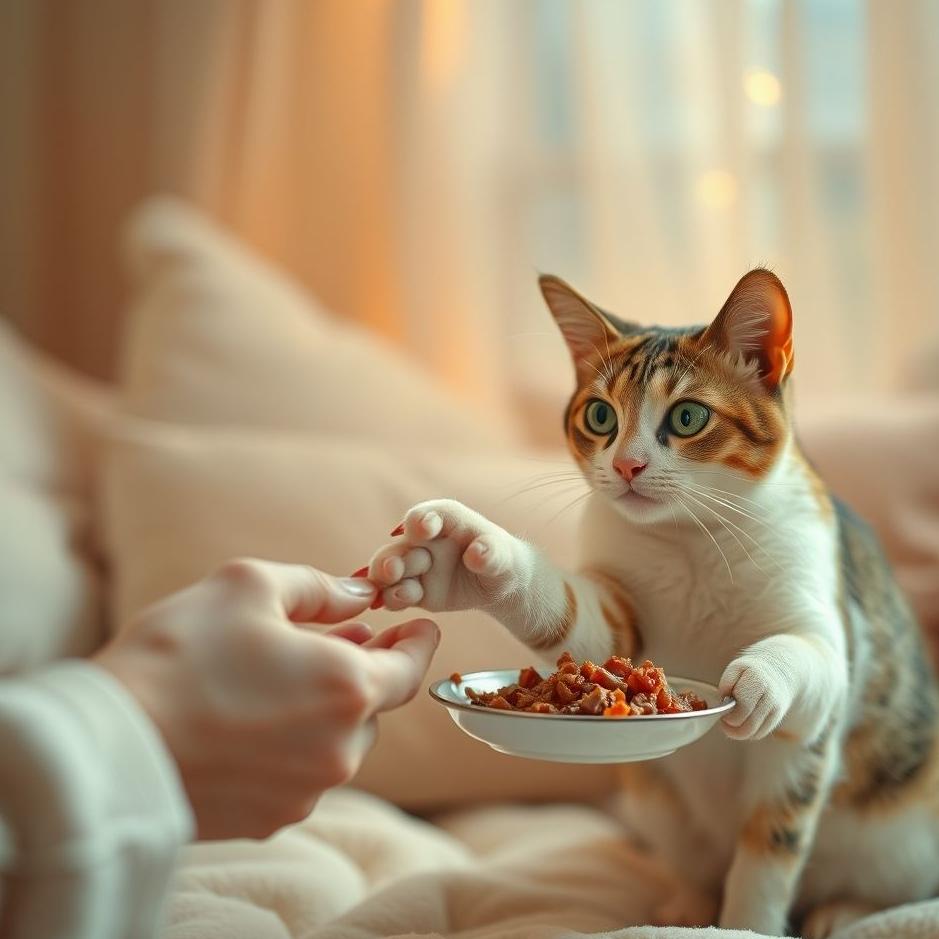 Dream : Giving minced meat to a cat in a dream