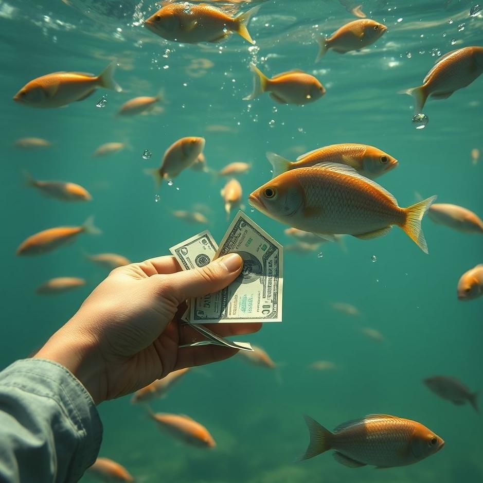 Dream : Giving money and buying fish in a dream
