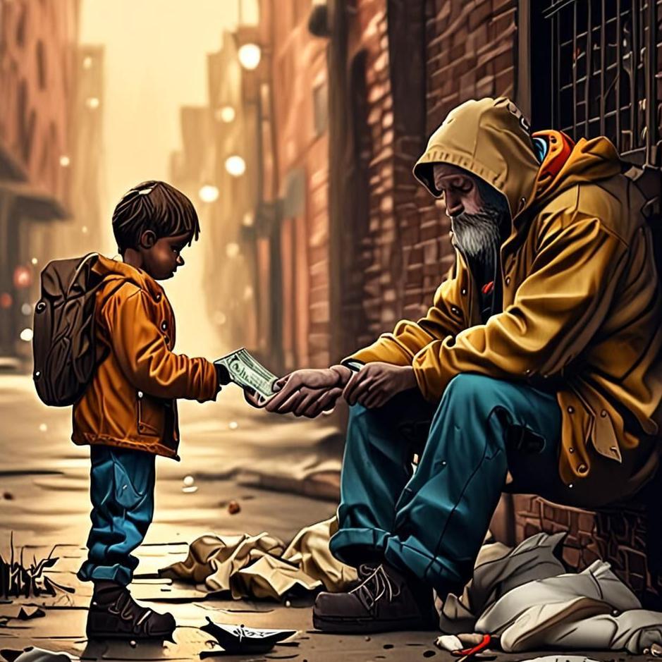 Dream : Giving money to a homeless child in a dream