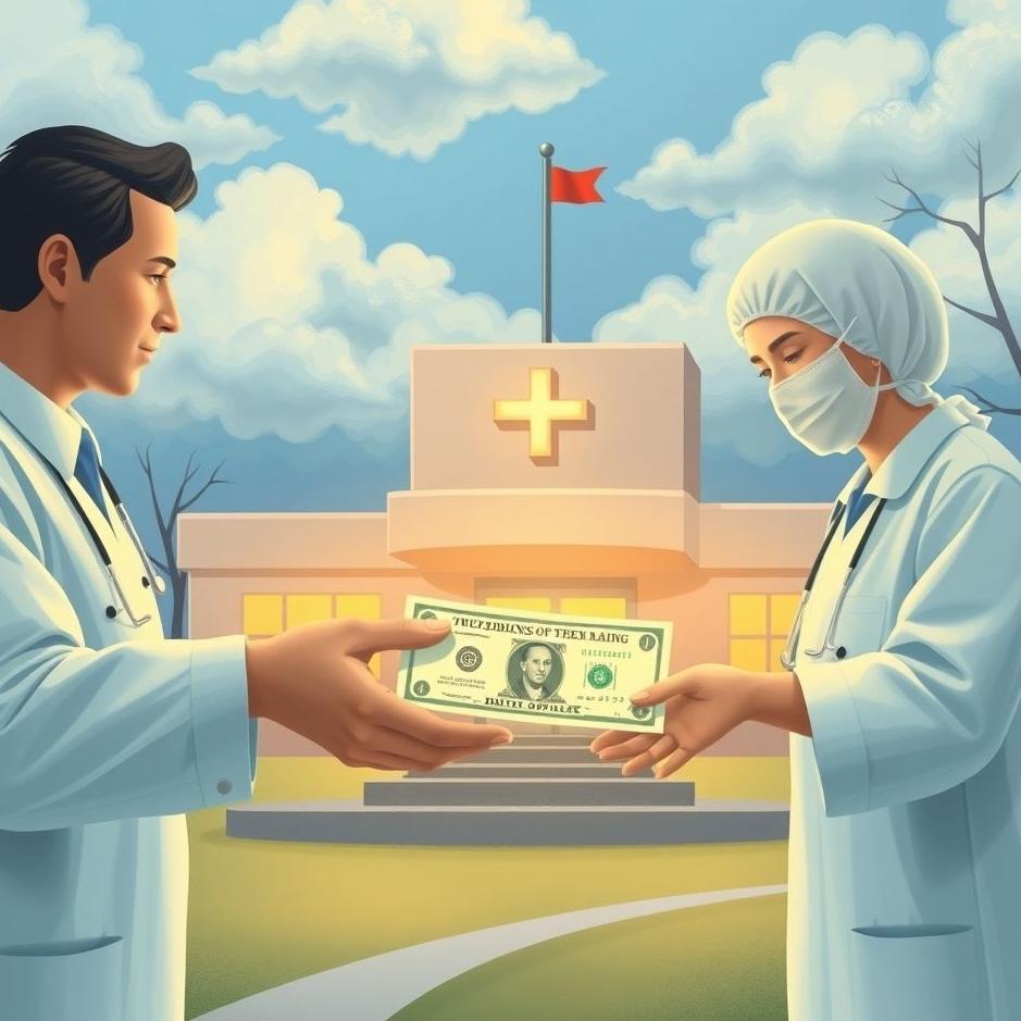 Dream : Giving money to a hospital in a dream