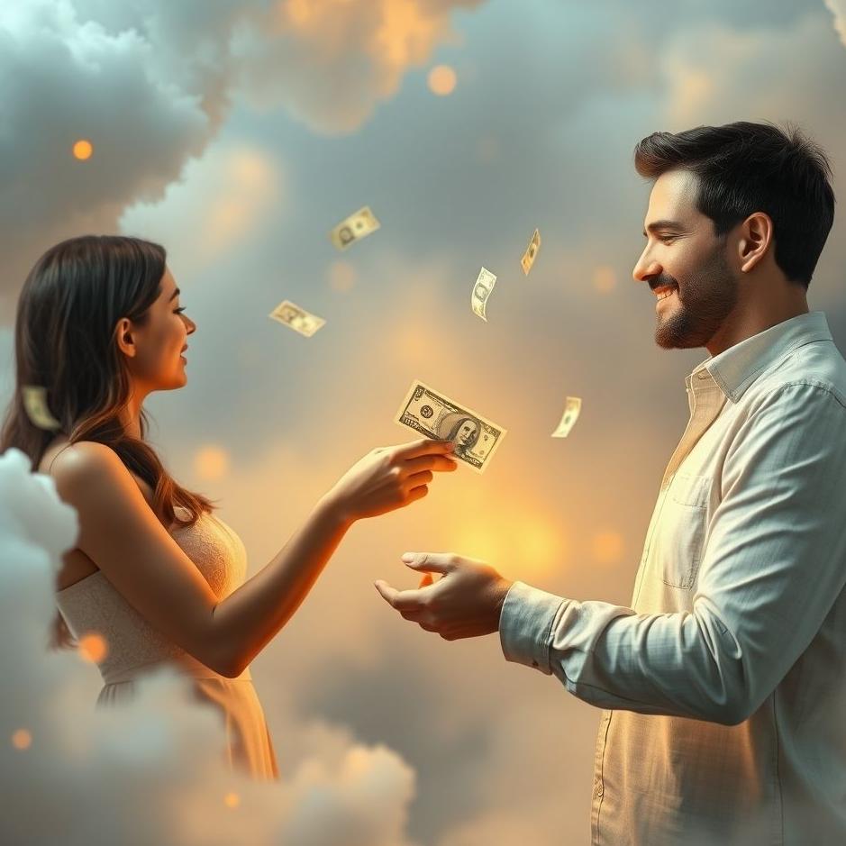 Dream : Giving money to her husband in a dream