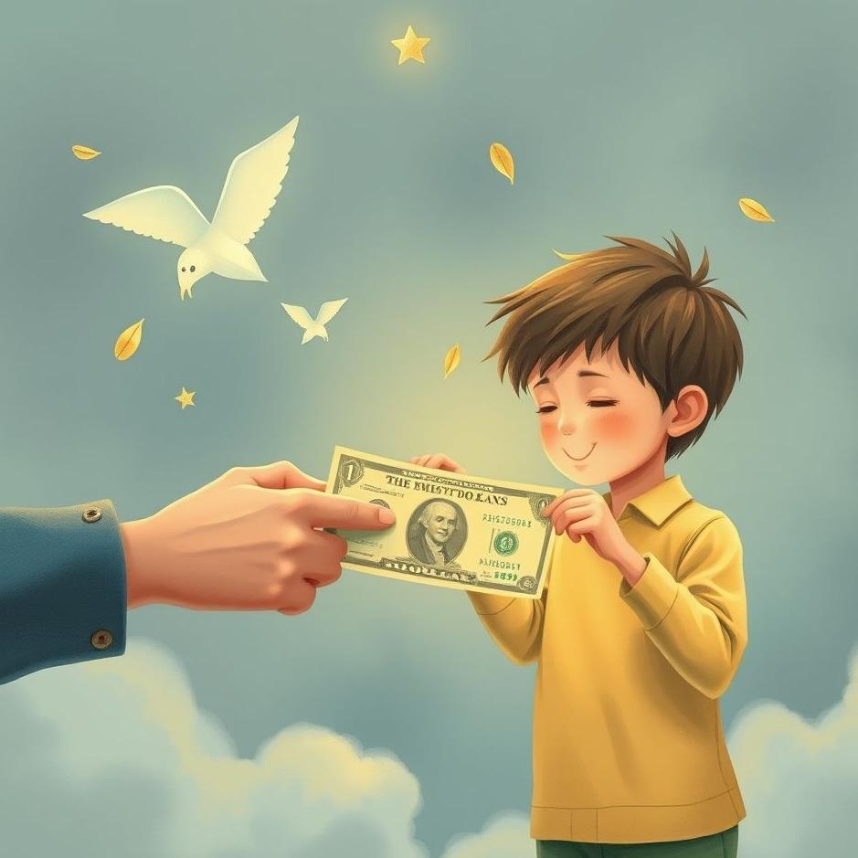 Dream : Giving paper money to a boy in a dream