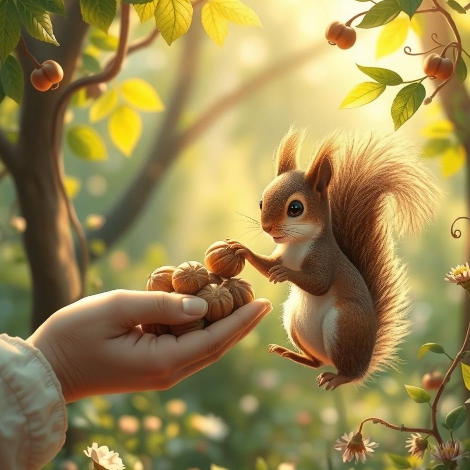Dream : Giving walnuts to a squirrel in a dream
