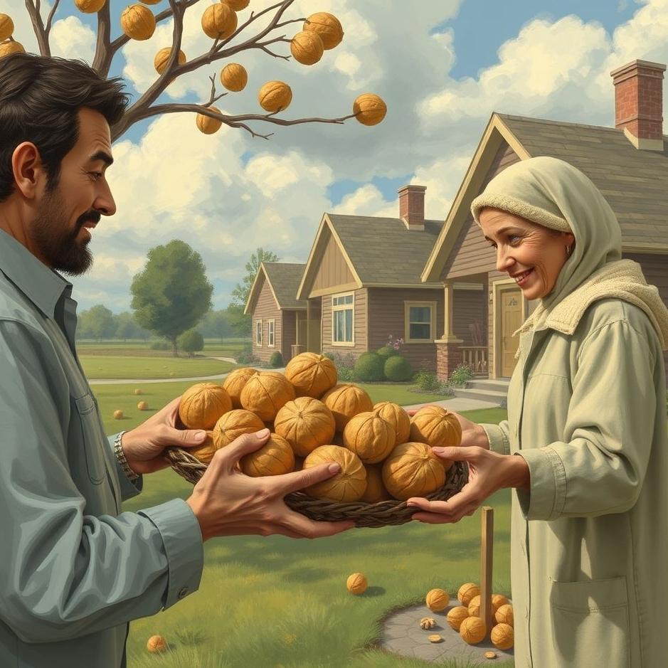 Dream : Giving walnuts to neighbors in a dream