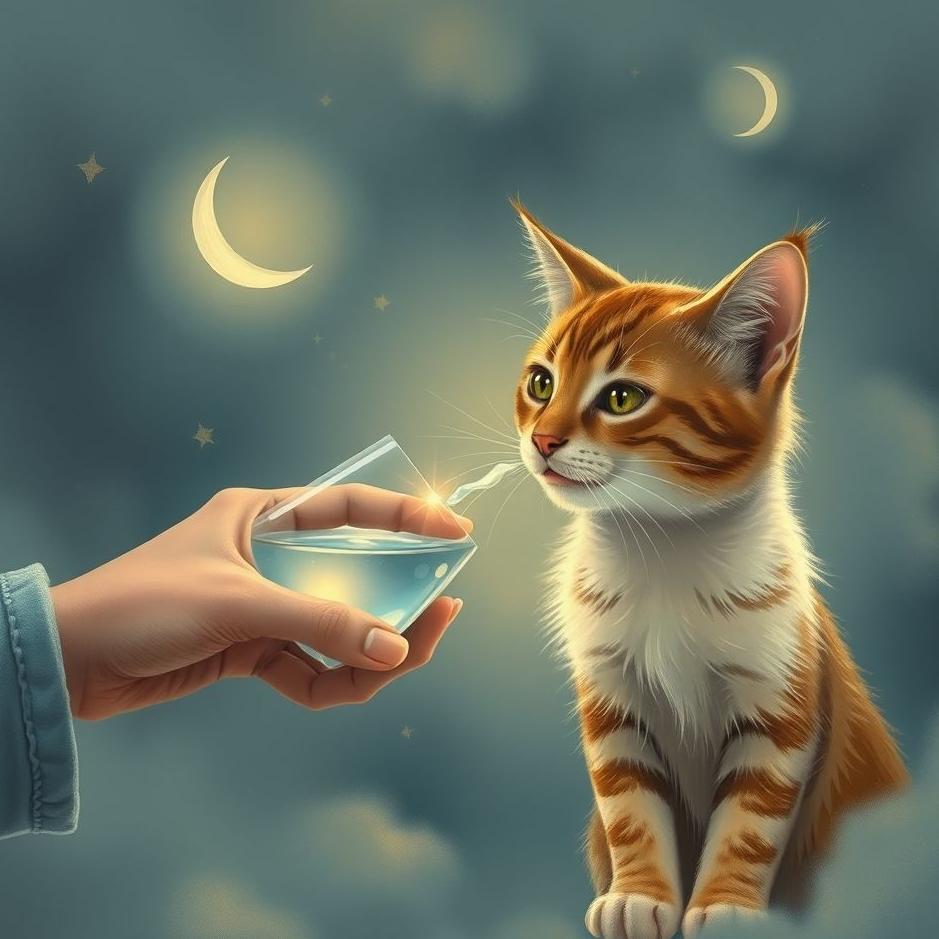 Dream : Giving water to a cat in a dream