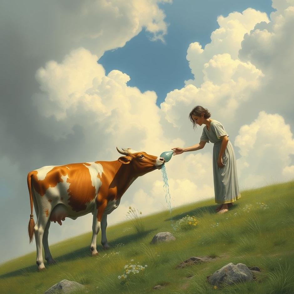 Dream : Giving water to a cow in a dream