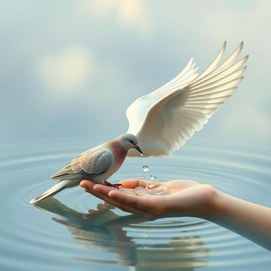 Dream : Giving water to a dove in a dream