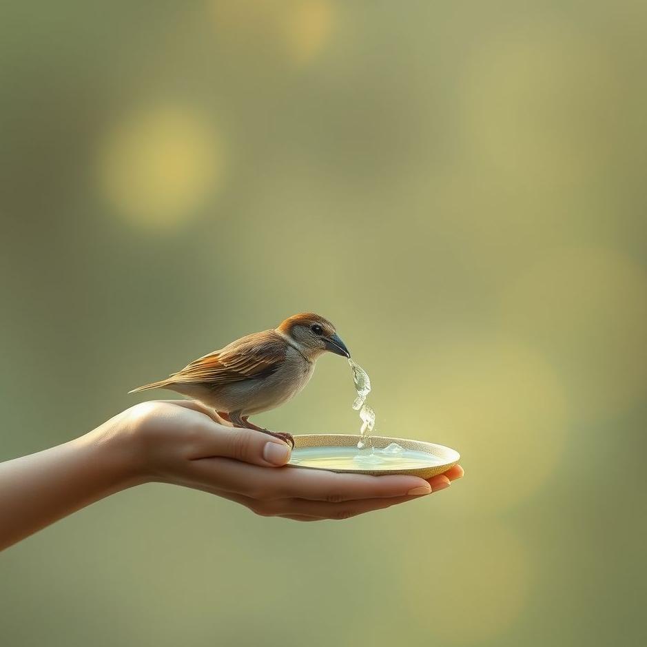 Dream : Giving water to a sparrow in a dream