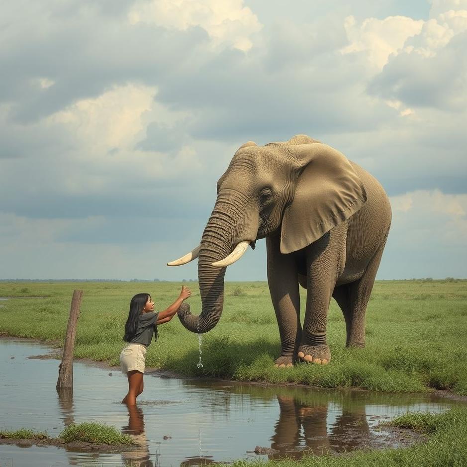Dream : Giving water to an elephant in a dream