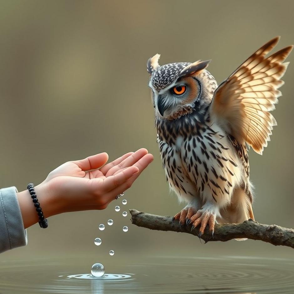 Dream : Giving Water to an Owl 