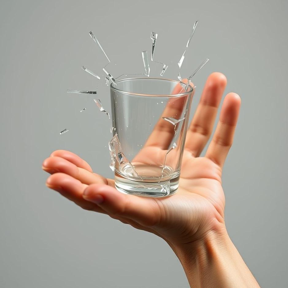 Dream : Glass falling out of your hand and breaking 