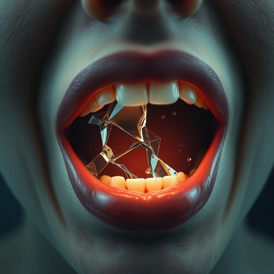 Dream : Glass fracture in the mouth in the dream