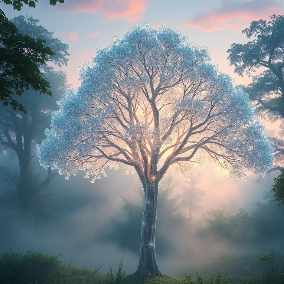 Dream : Glass tree in a forest in a dream