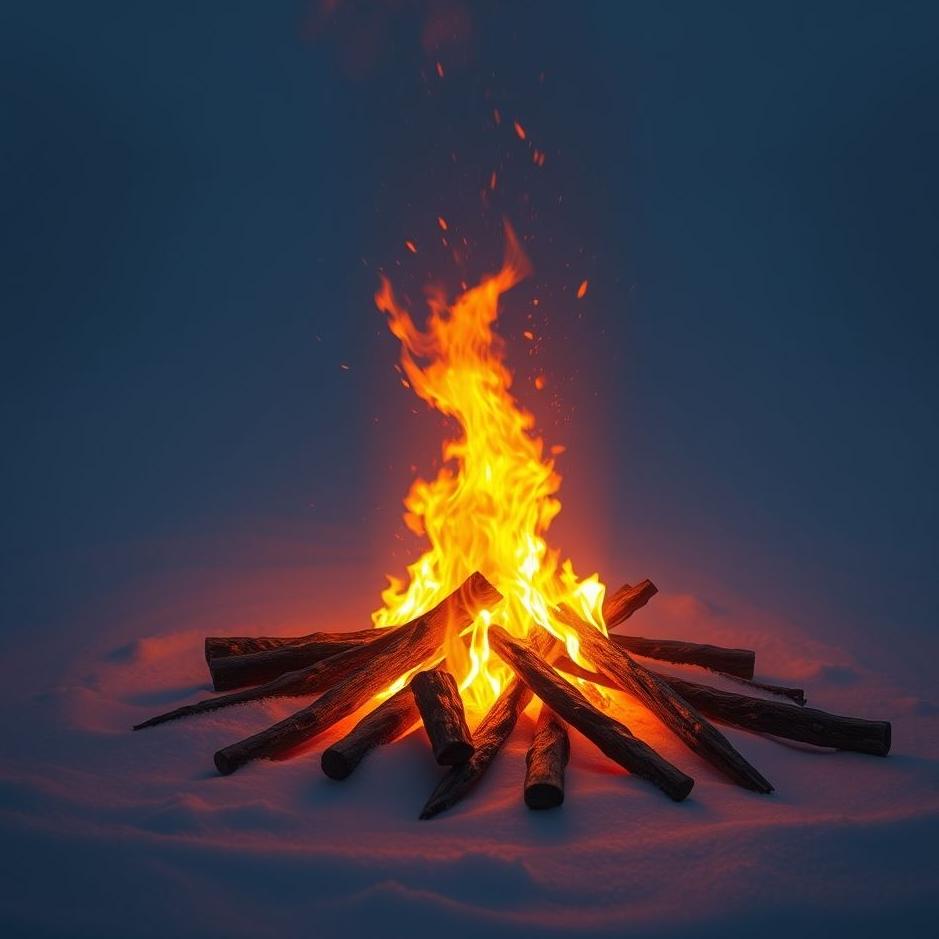 Dream : Glowing fire in a dream