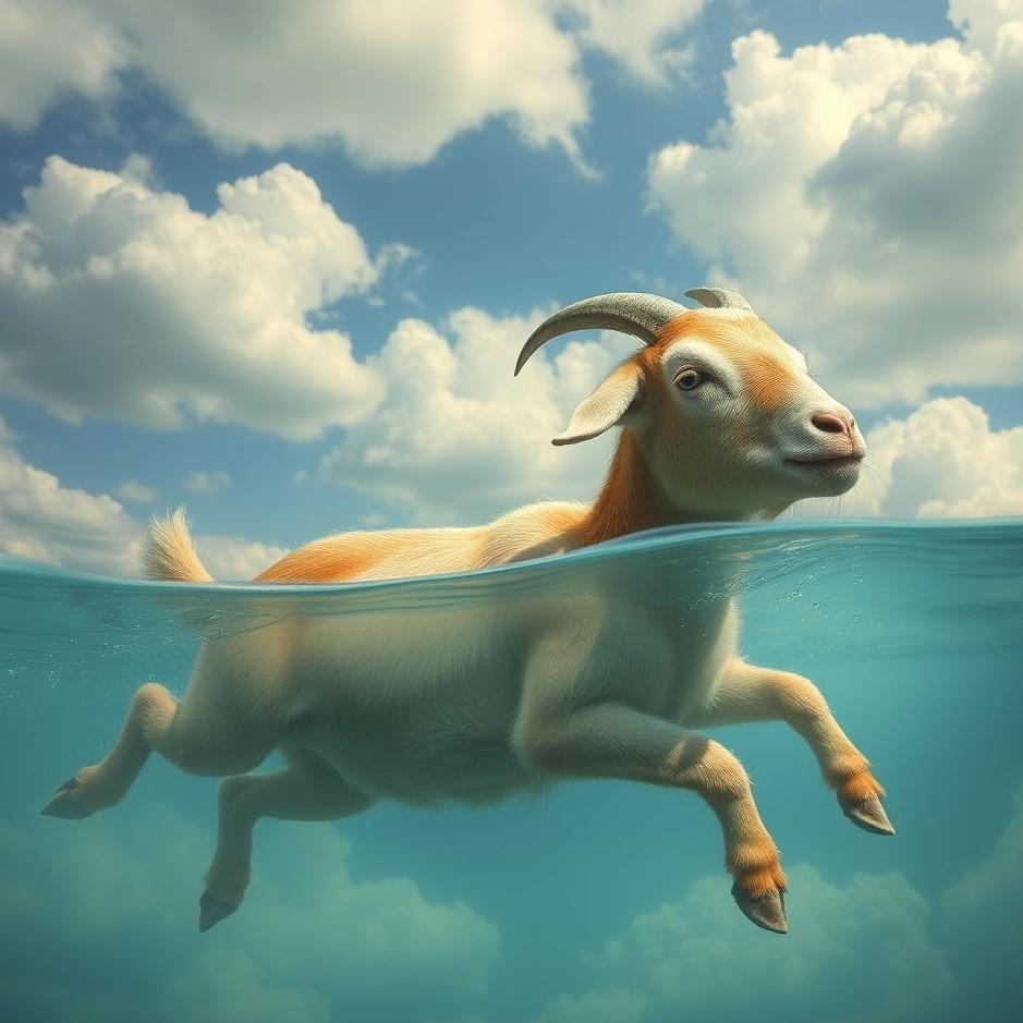 Dream : Goat swimming in a dream