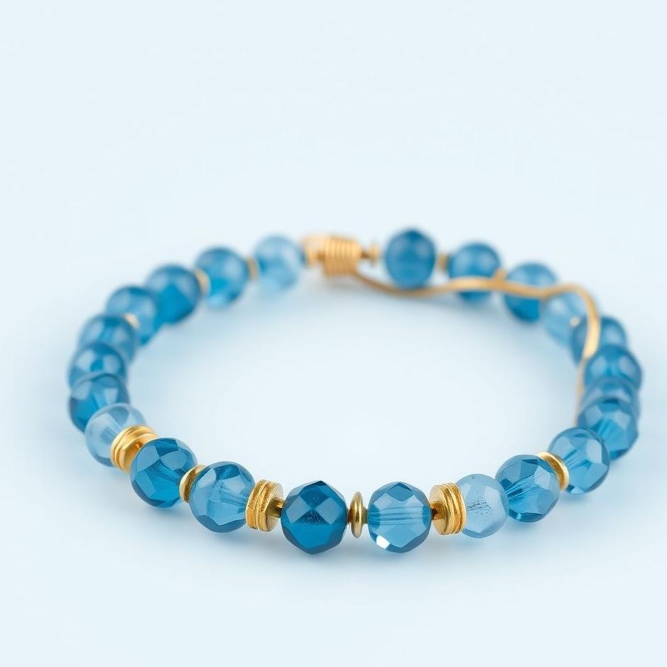 Dream : Gold bracelet with blue beads in a dream