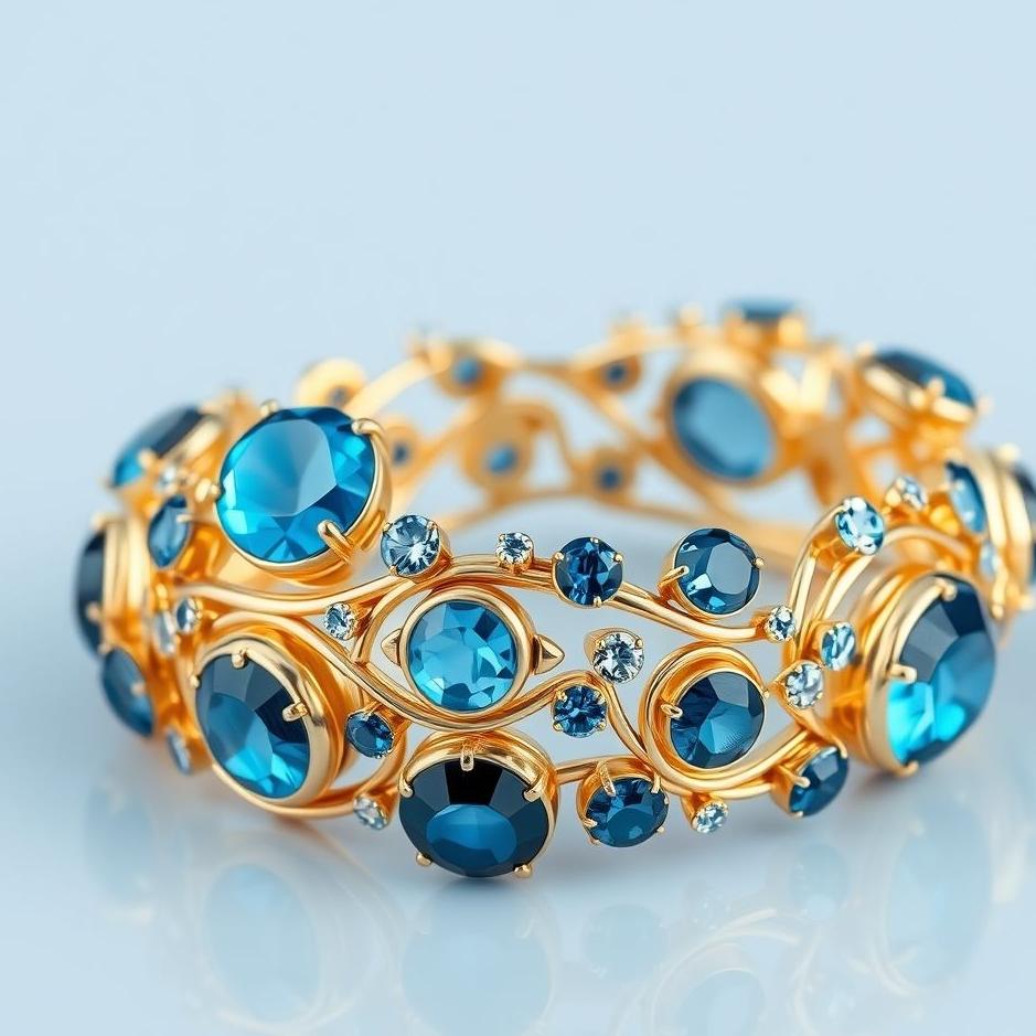 Dream : Gold bracelet with blue stones in a dream