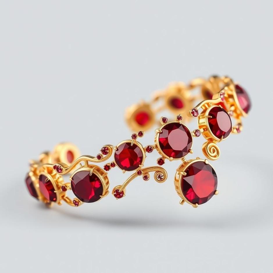 Dream : Gold bracelet with red stones in a dream