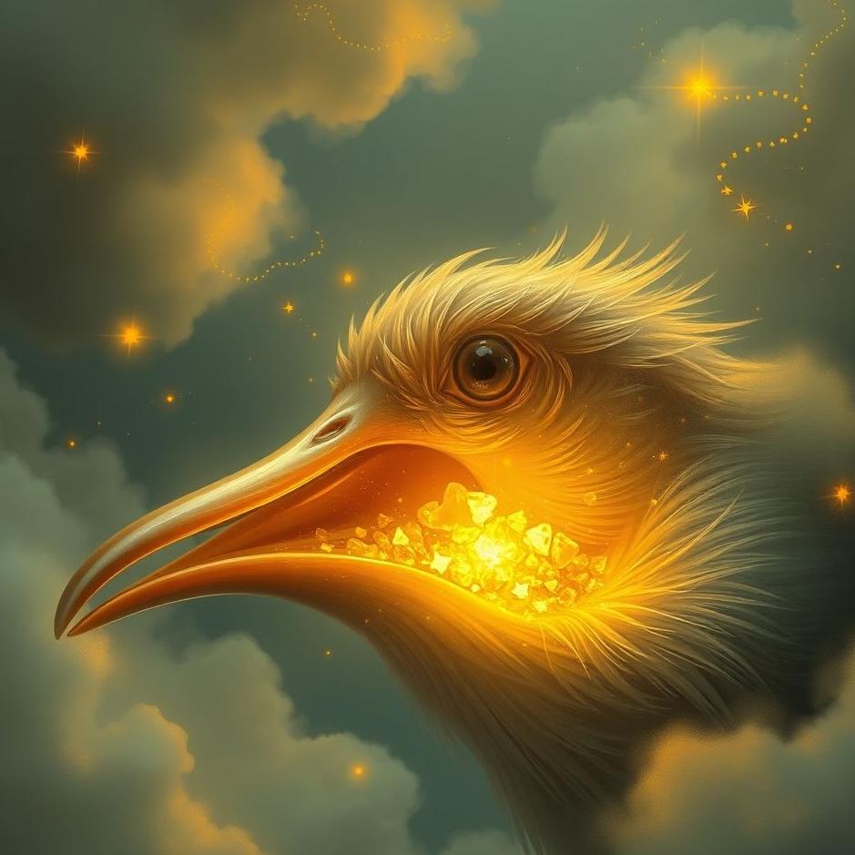 Dream : Gold in a bird's mouth in a dream