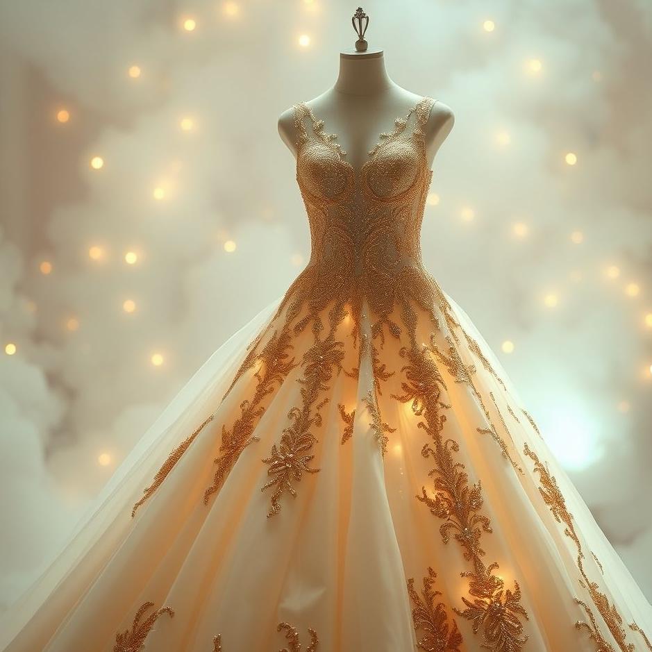 Dream : Gold on a wedding dress in a dream