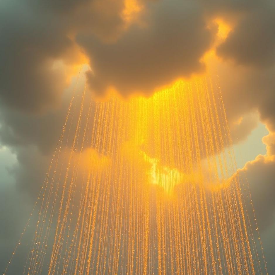 Dream : Gold raining down from the sky in a dream