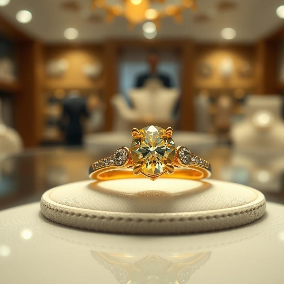 Dream : Gold ring at a jeweler in a dream