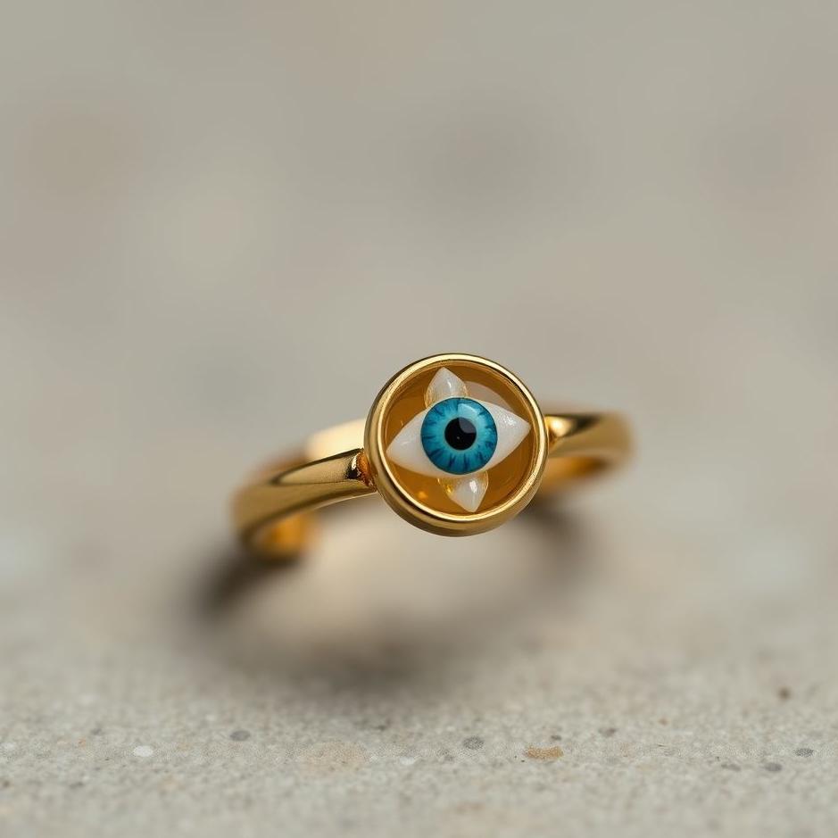Dream : Gold ring with an evil eye bead in a dream