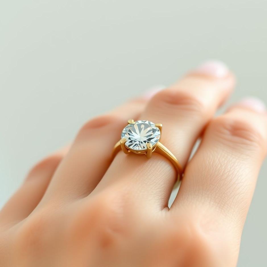 Dream : Gold solitaire ring on your finger in a dream