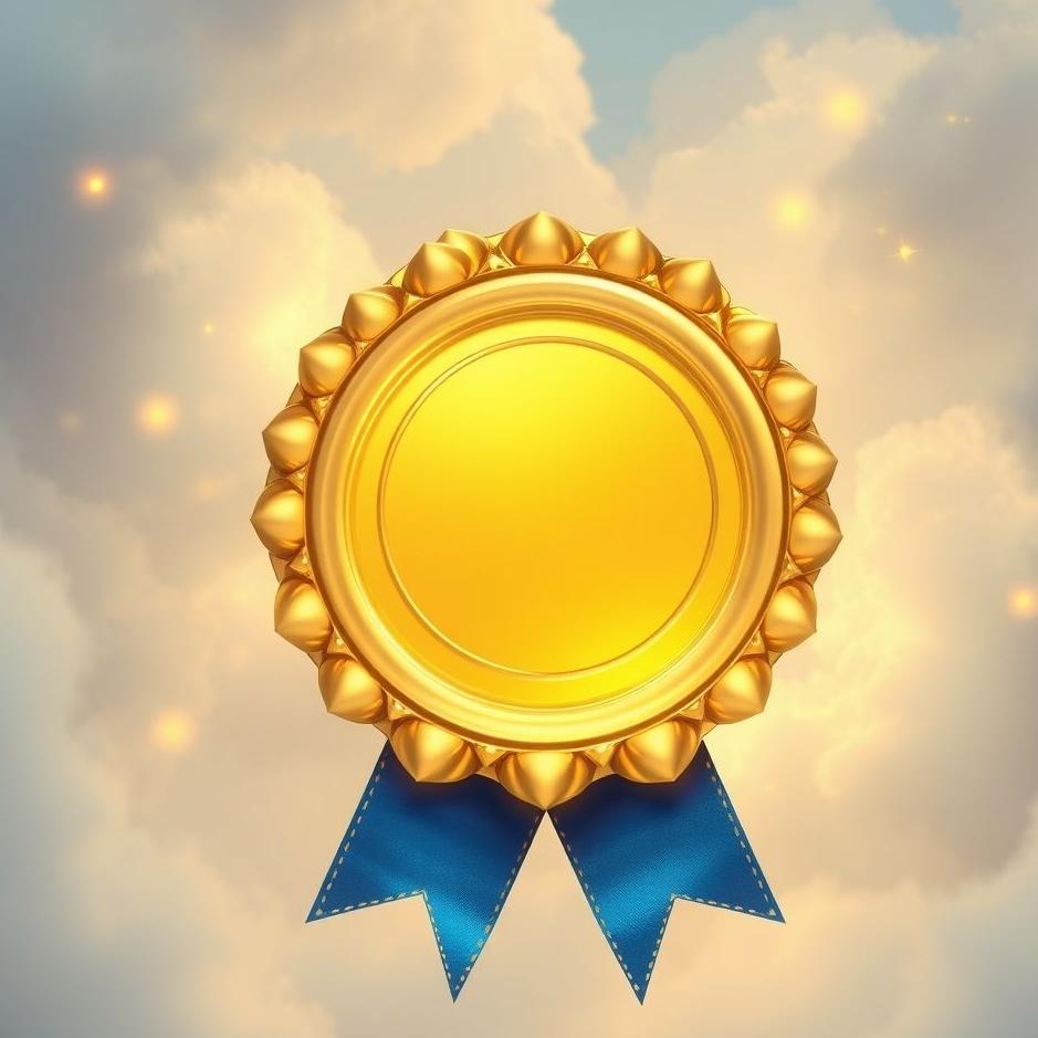 Dream : Gold with a blue ribbon in a dream