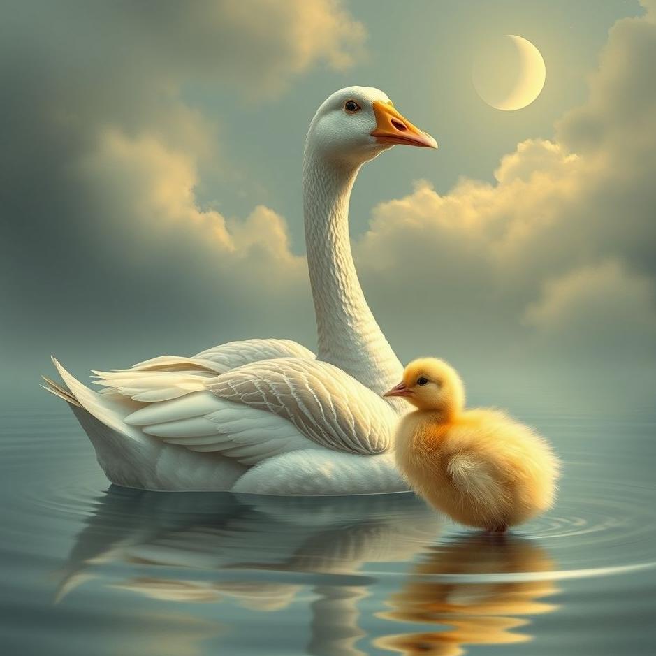 Dream : Goose and a chick in a dream