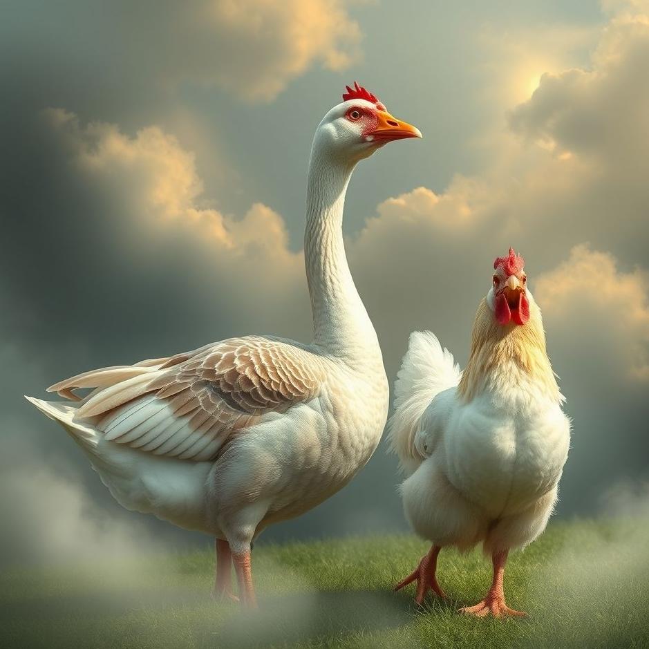 Dream : Goose and a chicken in a dream