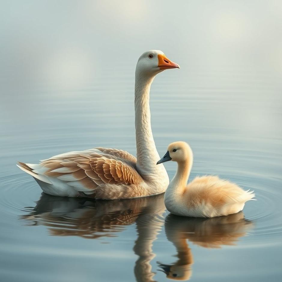 Dream : Goose and a gosling in a dream