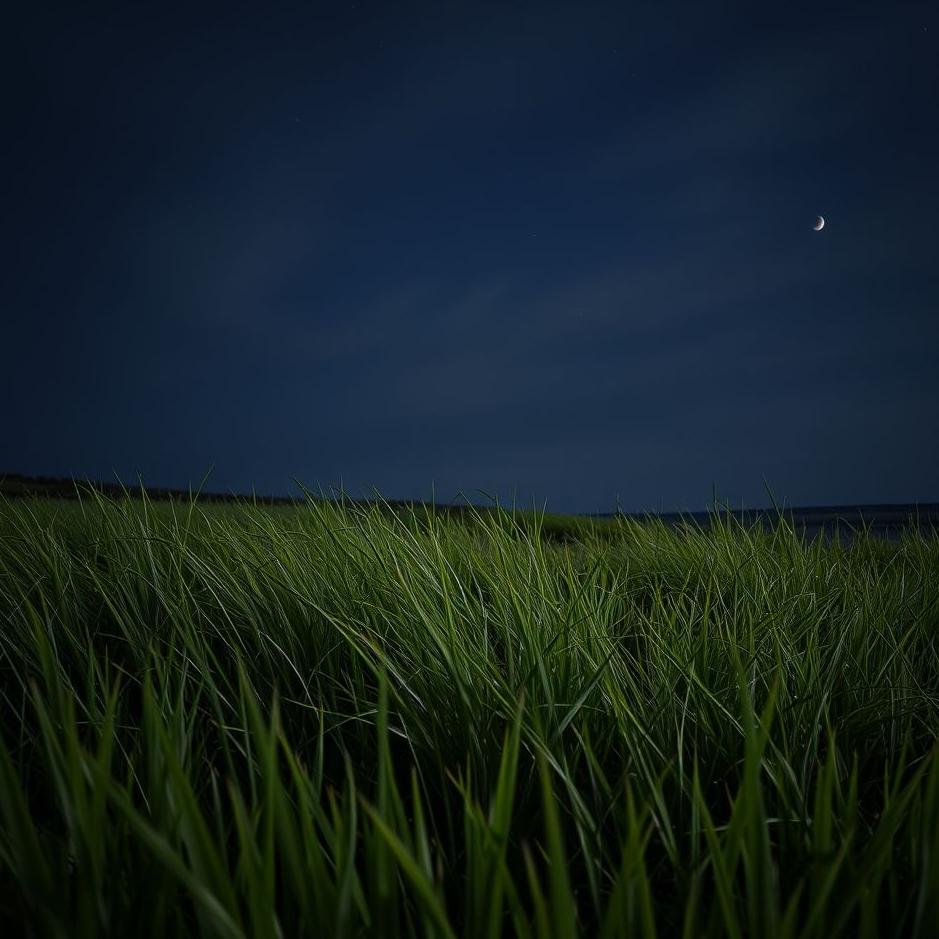 Dream : Grass at night in a dream