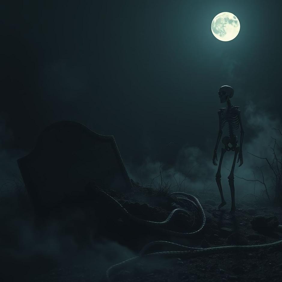 Dream : Grave and a skeleton in a dream