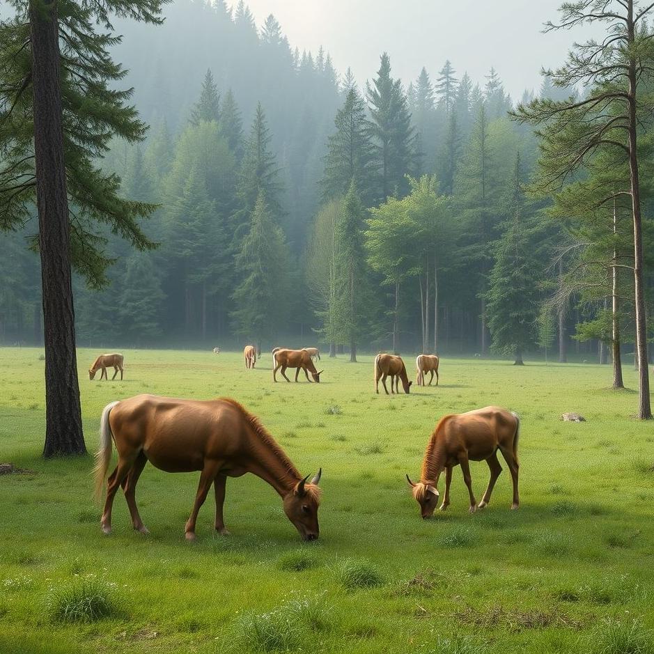 Dream : Grazing animals in the forest in a dream