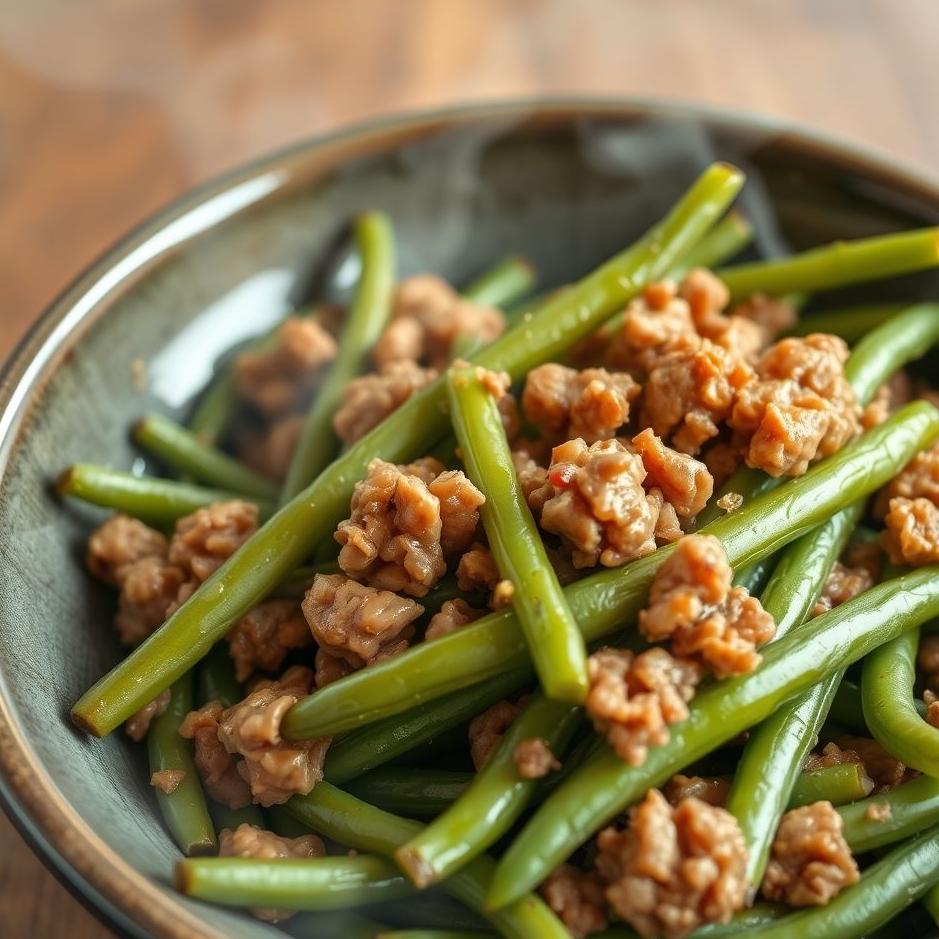 Dream : Green beans with minced meat in a dream