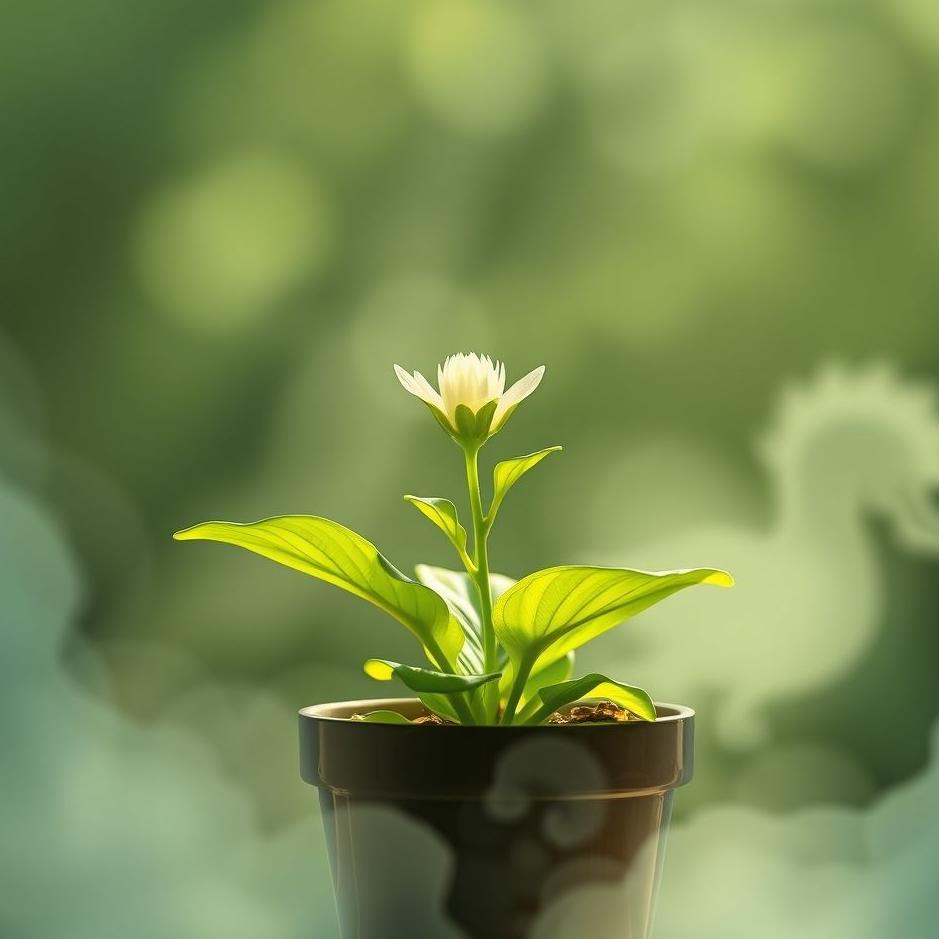 Dream : Green flower in a pot in a dream