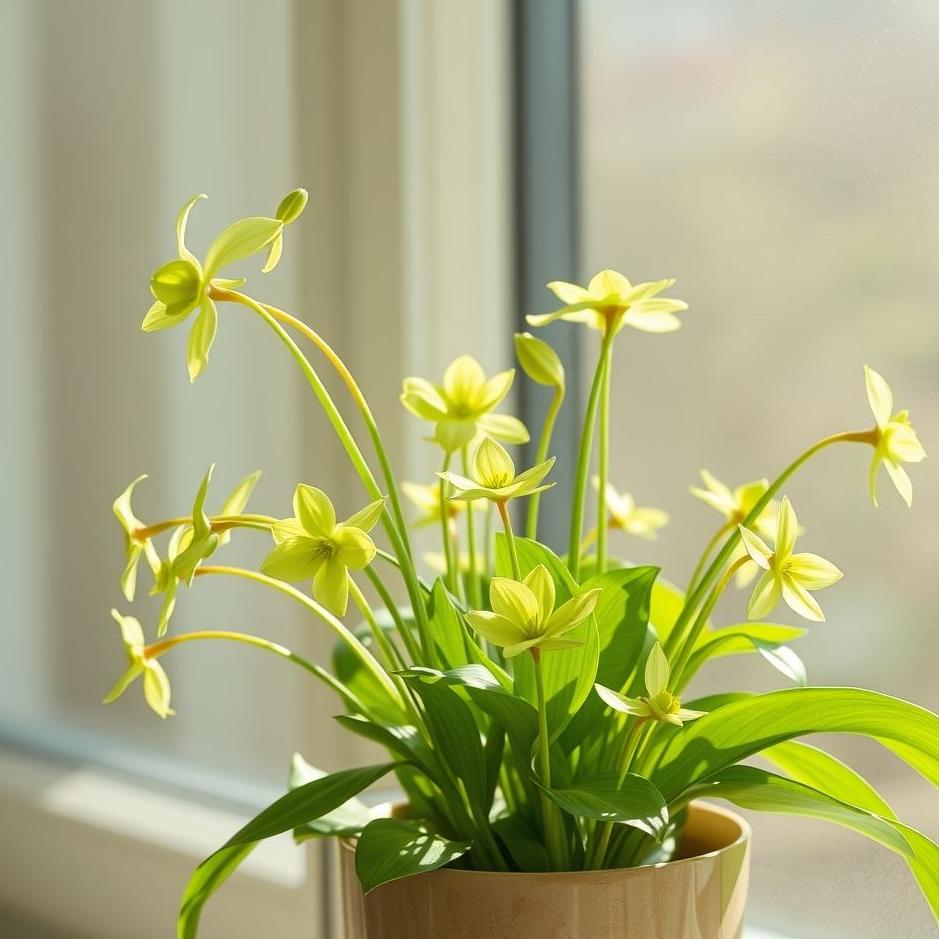 Dream : Green flowers in a pot at home in a dream