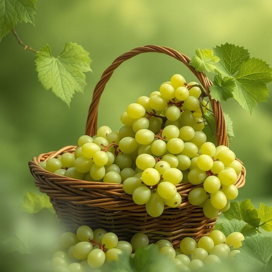 Dream : Green grapes in a basket in a dream