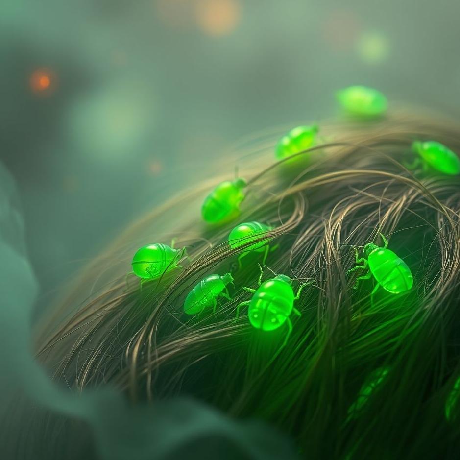 Dream : Green lice on your head in a dream