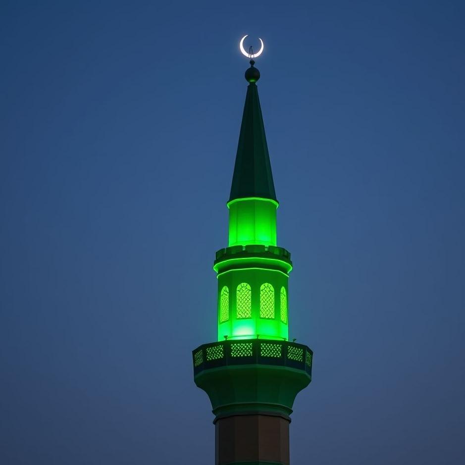 Dream : Green light on a minaret in a dream