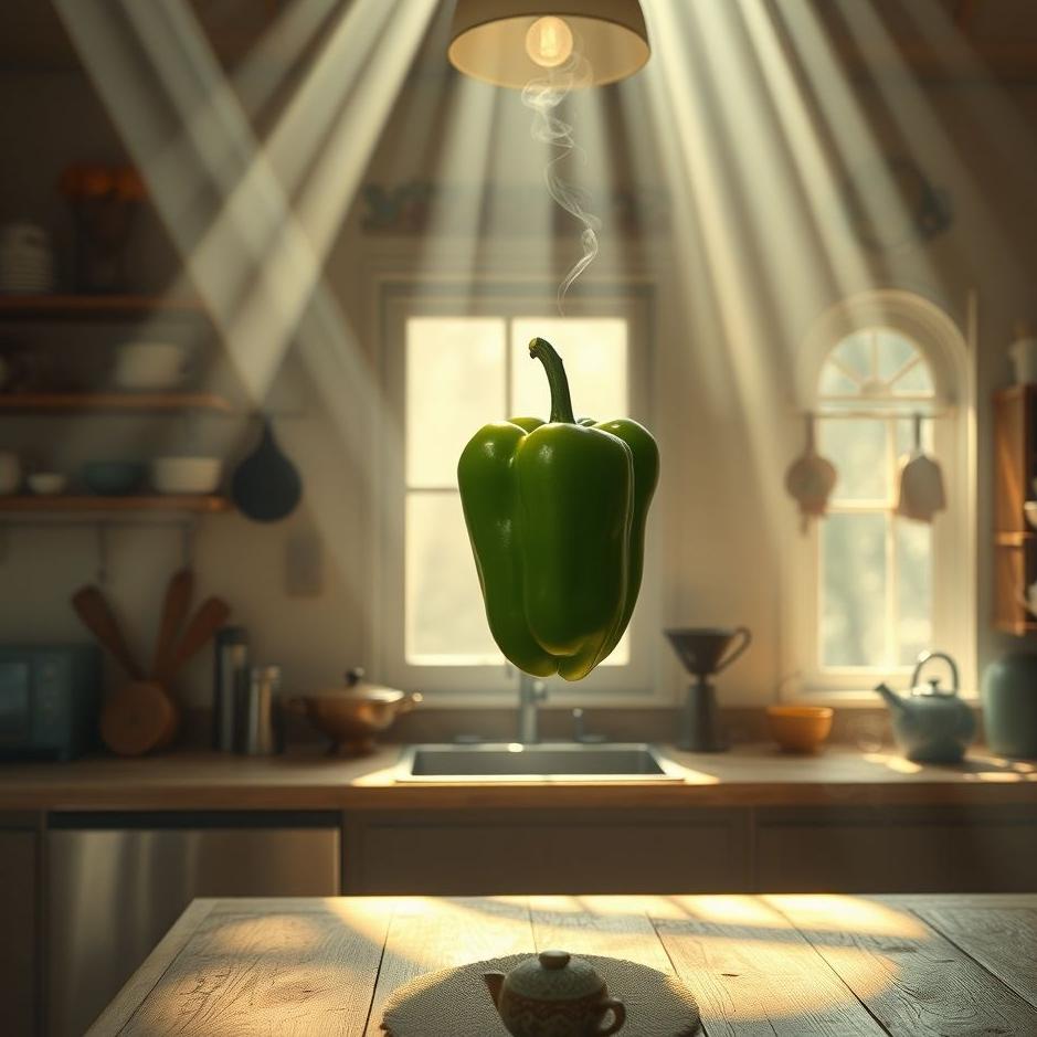 Dream : Green pepper at home in a dream