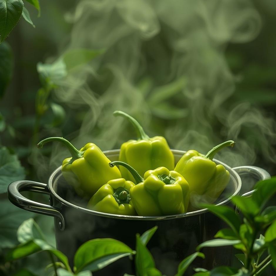 Dream : Green peppers in a pot in a dream