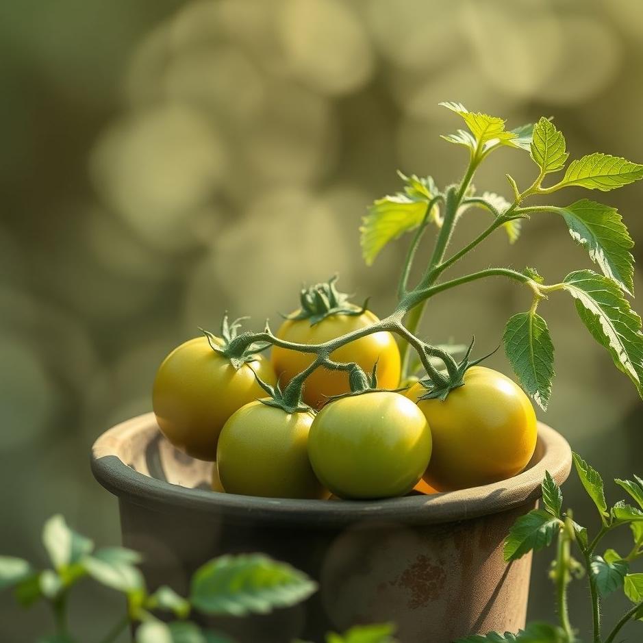 Dream : Green tomatoes in a pot in a dream