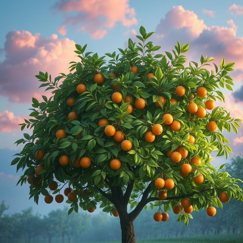 Dream : Green tree with fruit in a dream