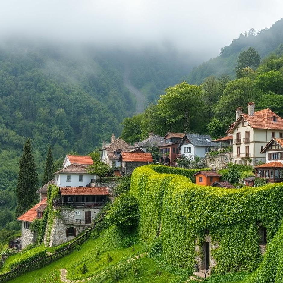 Dream : Green wall in a village in a dream