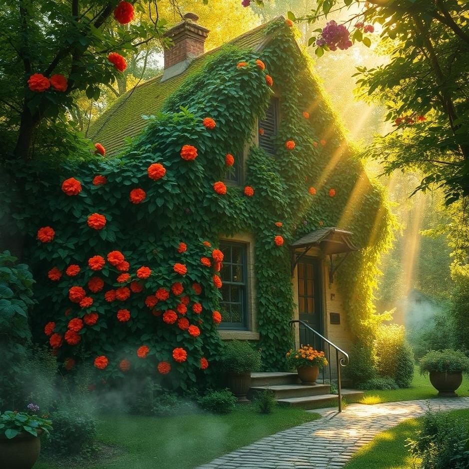Dream : Greenery around the house in a dream