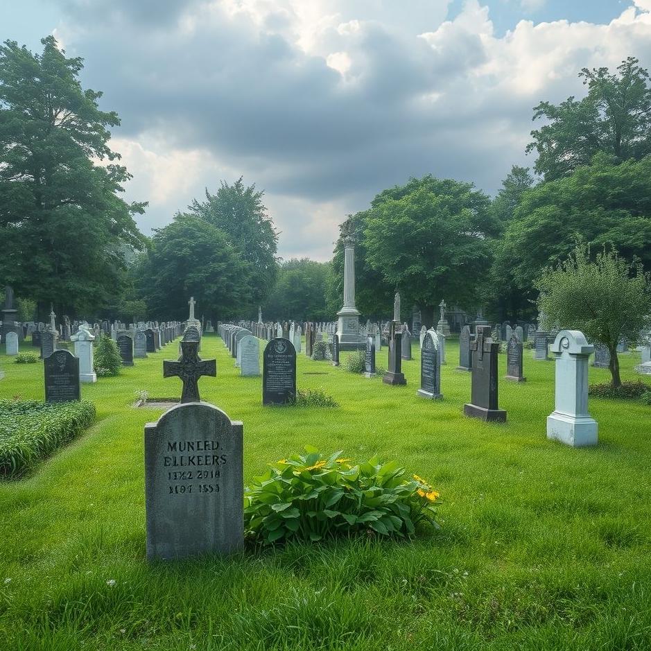 Dream : Greenery in a cemetery in a dream