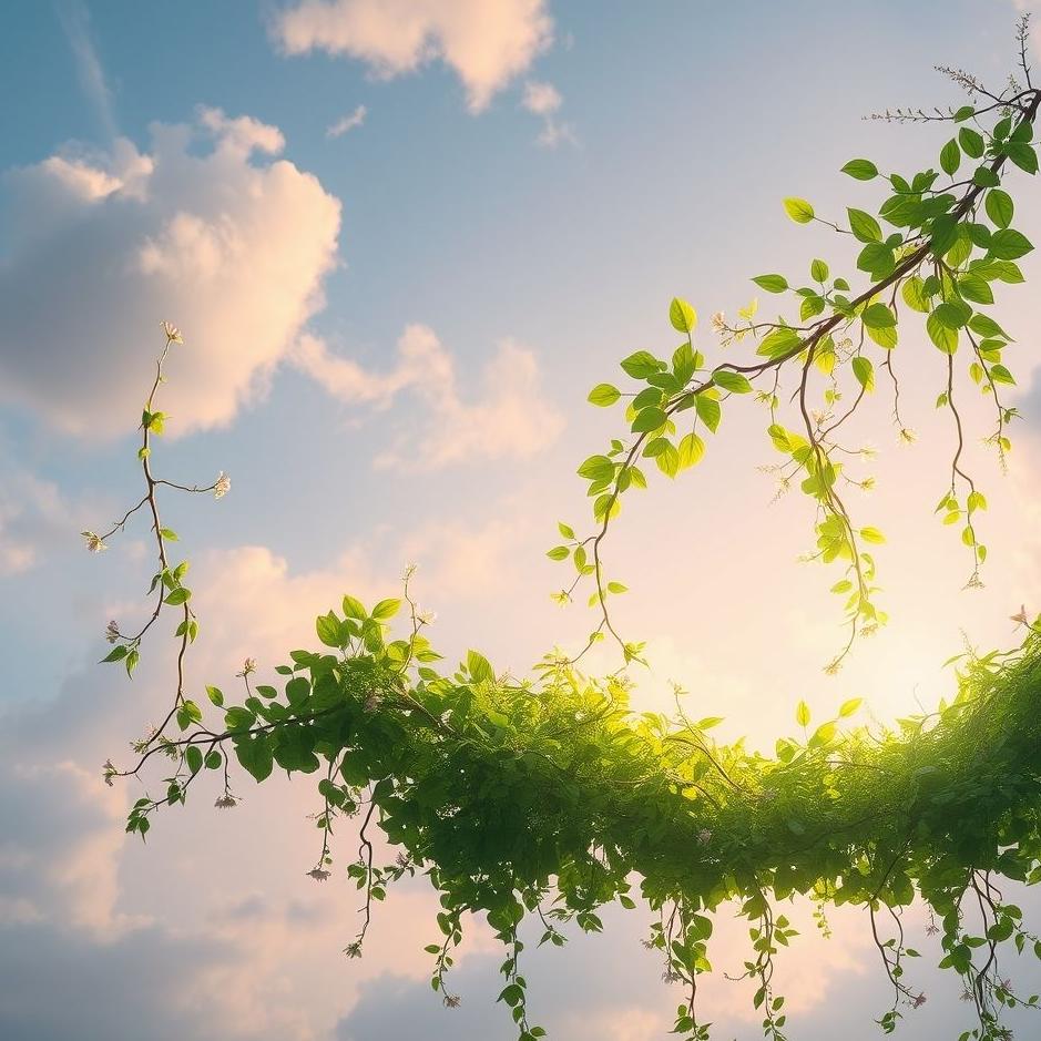 Dream : Greenery in the sky in a dream