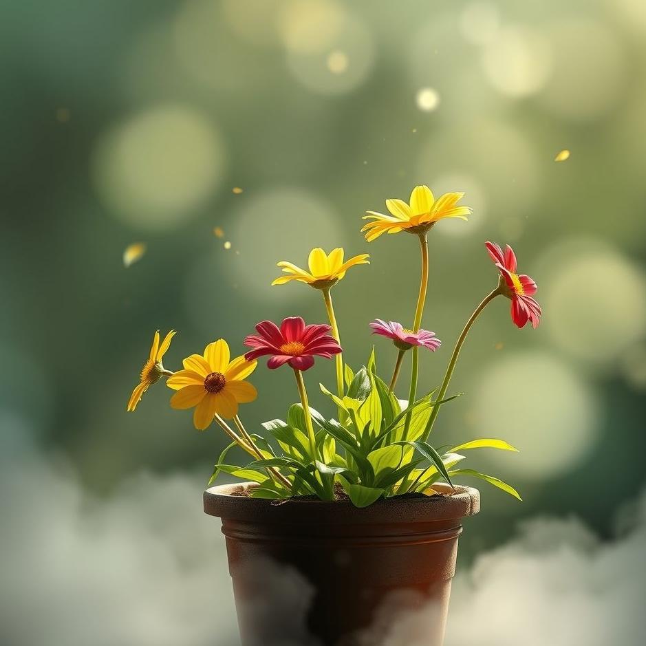 Dream : Growing flowers in a pot in a dream